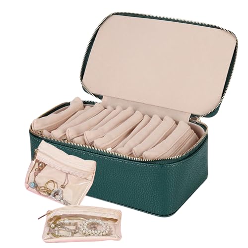 Schmuckschatulle für Reisen, Aufbewahrungsbox für kleinen Schmuck und Halsketten – elegant und tragbar für Frauen und Mädchen – ideal für den Urlaub Schmuckschatulle für Reisen, Aufbewahrungsbox für kleinen Schmuck und Halsketten – elegant und tragbar für Frauen und Mädchen – ideal für den Urlaub von Generic