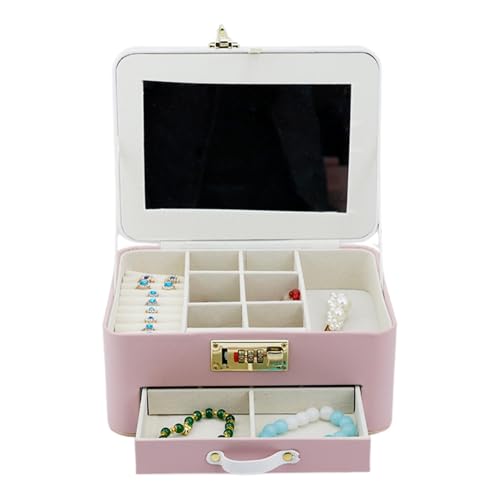Schmuckschatulle mit Schloss, Schmuckschatulle mit Schloss, Niedliche Katzenmuster Schmuckbox für Kinder, abschließbare Aufbewahrungsbox, Ringkette Schmuckbox, Sicherheitsschloss Ohrringaufbewahrung von Generic