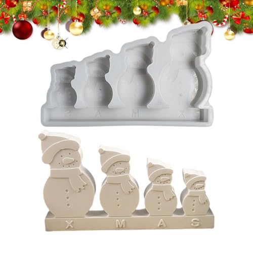 Schneemann-Kerzenform aus Silikon, Schneemann-Kerzenform, geeignet für Epoxidharz, Gips und , diese Formen können Ihnen helfen, verschiedene Kunstarbeiten zu machen von Generic