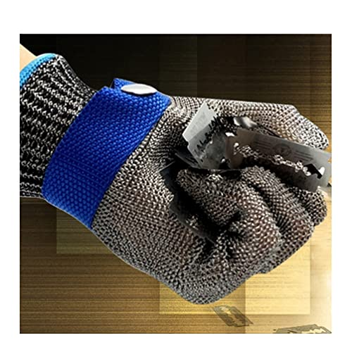 Schnittfeste Handschuhe, Schnittfeste Handschuhe, Kettenhemdhandschuhe, Sicherheitsarbeitshandschuhe zum Schneiden von Kleidungsstücken, Holzschnitzen, Glasschneiden, verstellbares Handgelenkband von Generic