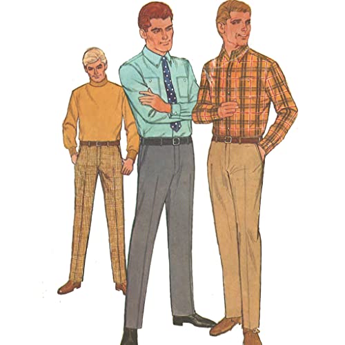 Schnittmuster aus den 1960er Jahren, Set aus Herrenhemd und Hipster-Hosen – verschiedene Größen Schnittmuster aus den 1960er Jahren, Set aus Herrenhemd und Hipster-Hosen – verschiedene Größen von Generic