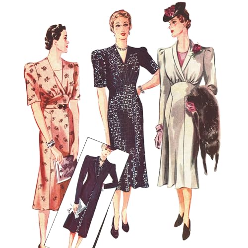 Generic Charmantes 3-Wege-Kleid für Damen, 1930er-Jahre, Größe M, mehrfarbig, Schnittmuster Generic Charmantes 3-Wege-Kleid für Damen, 1930er-Jahre, Größe M, mehrfarbig, Schnittmuster von Generic