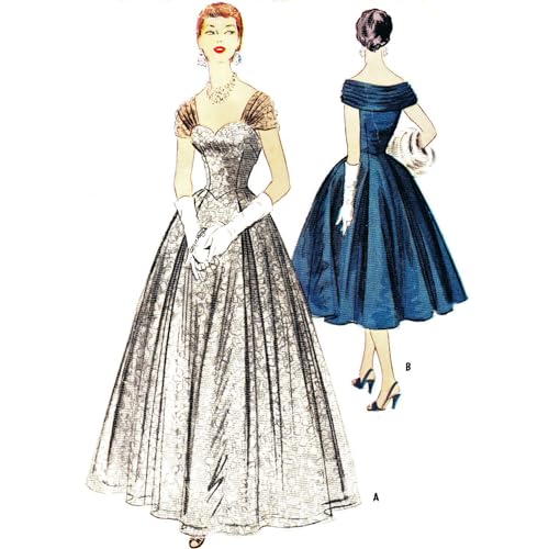 Schnittmuster für Abendkleid, 1950er Jahre, in zwei Längen, Brustumfang: 109 cm Schnittmuster für Abendkleid, 1950er Jahre, in zwei Längen, Brustumfang: 109 cm von Generic