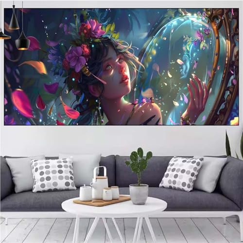 Schönheit Diamond Painting xxl 60x120cm Diamond Painting Erwachsene Blume Diamant Malerei Set,Mosaikherstellung Malen Nach Zahlen Cross Stickerei Kunst Leinwand Malerei Kits,Décor Gifts Frauen CN-748 von Generic