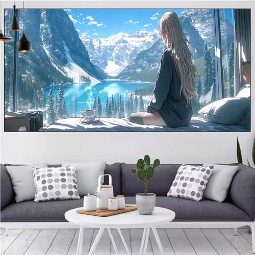 Schönheit Diamond Painting xxl 75x150cm Diamond Painting Erwachsene Landschaft Diamant Malerei Set,Mosaikherstellung Malen Nach Zahlen Cross Stickerei Kunst Leinwand Malerei Kits,Gifts Frauen CN-721 von Generic