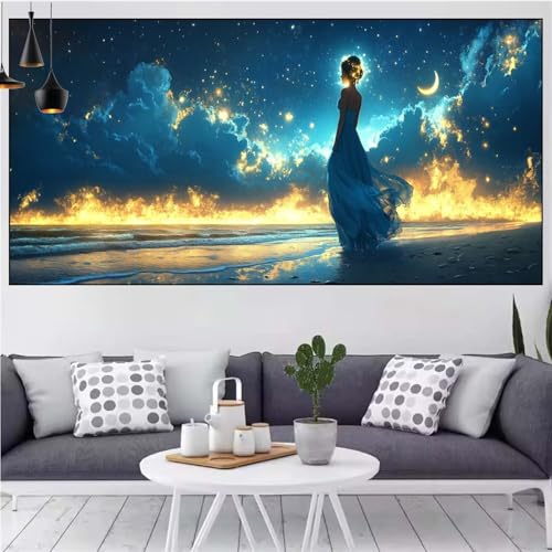 Schönheit Diamond Painting xxl 75x150cm Diamond Painting Erwachsene Sternenhimmel Diamant Malerei Set,Mosaikherstellung Malen Nach Zahlen Cross Stickerei Kunst Leinwand Malerei Kits,Gift Frauen CN-813 von Generic