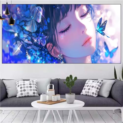 Schönheit Diamond Painting xxl 80x160cm Diamond Painting Erwachsene Schmetterling Diamant Malerei Set,Mosaikherstellung Malen Nach Zahlen Cross Stickerei Kunst Leinwand Malerei Kits,Gift Frauen CN-744 von Generic