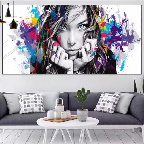 Schönheit Diamond Painting xxl 90x180cm Diamond Painting Erwachsene Abstrakt Diamant Malerei Set,Mosaikherstellung Malen Nach Zahlen Cross Stickerei Kunst Leinwand Malerei Kits,Gifts Frauen CN-691 von Generic