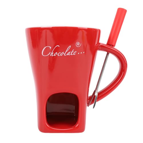 Schokoladenfusion Tasse, Tasse Keramik -Schokoladenkerze mit Käsegabel (Rot) von Generic