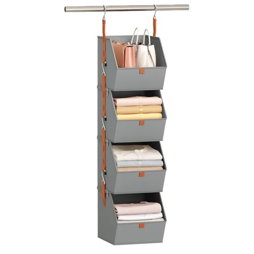 Schrankaufbewahrung | 4-stöckiger Kleider-Organizer – platzsparende Boxen für Kleidung, Garage, Waschtisch, Zuhause, Speisekammer, Schlafzimmer Schrankaufbewahrung | 4-stöckiger Kleider-Organizer – platzsparende Boxen für Kleidung, Garage, Waschtisch, Zuhause, Speisekammer, Schlafzimmer von Generic