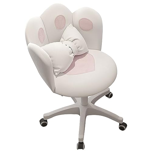 Schreibtischstuhl für das Homeoffice, ergonomischer Bürostuhl, Klauenform, Schreibtischstuhl aus Samtstoff, Schminkstuhl mit Rollen, Drehstuhl für Frauen, Mädchen (Beige) von Generic