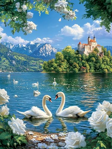 Schwan Diamond Painting Erwachsene Groß XXL 100x135cm, 5D Diamant Painting Bilder Tier Muster DIY Bastel Erwachsene Anfänger Mosaik Set für Zimmer Wohnzimmer Wand Deko Aesthetic, Geschenke Z2ZG-F6 Schwan Diamond Painting Erwachsene Groß XXL 100x135cm, 5D Diamant Painting Bilder Tier Muster DIY Bastel Erwachsene Anfänger Mosaik Set für Zimmer Wohnzimmer Wand Deko Aesthetic, Geschenke Z2ZG-F6 von Generic