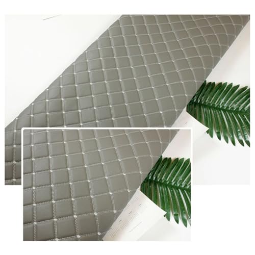 Schwarz Kunstleder Gesteppt Polsterstoff Kaschiert Meterware MöBelstoff FüR SäMtliche Polsterarbeiten,Autos,Boote,Dekorationen 160cm Breit 1m Meterware verkauft(Gray,1.6x5m) von Generic