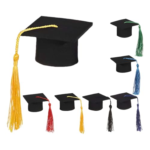 Schwarze Abschlusshüte, Toppers des Abschlusshuts, 7 x Weinflaschenaufsatz zum Abschluss mit Quasten | Miniaturhut für die Kindergarten-Abschlussfeier Schwarze Abschlusshüte, Toppers des Abschlusshuts, 7 x Weinflaschenaufsatz zum Abschluss mit Quasten | Miniaturhut für die Kindergarten-Abschlussfeier von Generic