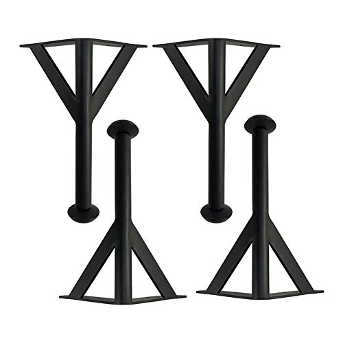Schwarze Haarklemmenbeine, verstellbare Möbelbeine, Tischbeine aus Metall, für Stützfüße von Badezimmersofas, mit Schrauben, 6/8/10/12 Zoll, 4er-Set, Tragkraft 440 lb von Generic