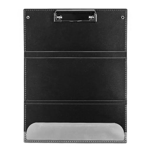 Schwarze Pocket Clipboard - Faltbare Pflegeklemme, tragbarer Pflege -Zwischenablage Organizer | 24,1 cm/9.48 Zoll Leichtes schwarzes Klemme Folio für Studenten, Krankenschwestern, Ärzte und mehr von Generic