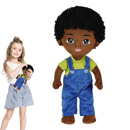 Schwarze Stoffpuppe – Weiche Afro-Kaukasische Puppe | Handgefertigtes Puppenspielzeug Im Hawaiianischen Stil, Gemütliche Foto-Requisite, Dekoration Für Kinderzimmer, Wohnzimmer, Sofa, Bett, Geschenk F Schwarze Stoffpuppe – Weiche Afro-Kaukasische Puppe | Handgefertigtes Puppenspielzeug Im Hawaiianischen Stil, Gemütliche Foto-Requisite, Dekoration Für Kinderzimmer, Wohnzimmer, Sofa, Bett, Geschenk F von Generic