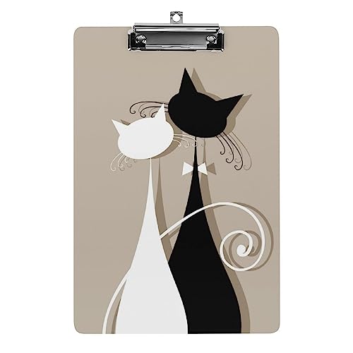 Schwarze Weiße Katze Klemmbrett A4 Schreibbrett Pad Halter Für Büro Klassenzimmer Restaurants von Generic
