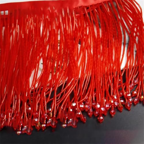 Schwere Kristall-Quaste, Fransen, 15 cm breit, Perlenbesatz, Hochzeitskleid, Nähen, Spitzenquaste, 4,5 m, Rot, 2 Meter Schwere Kristall-Quaste, Fransen, 15 cm breit, Perlenbesatz, Hochzeitskleid, Nähen, Spitzenquaste, 4,5 m, Rot, 2 Meter von Generic