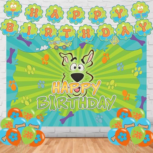 Scoooby Dog Doo Geburtstagsparty-Zubehör, Cartoon-Hunde-Party-Dekorationsset beinhaltet Banner, Hintergrund, Luftballons für Jungen und Mädchen, Hunde-Mottoparty Scoooby Dog Doo Geburtstagsparty-Zubehör, Cartoon-Hunde-Party-Dekorationsset beinhaltet Banner, Hintergrund, Luftballons für Jungen und Mädchen, Hunde-Mottoparty von Generic