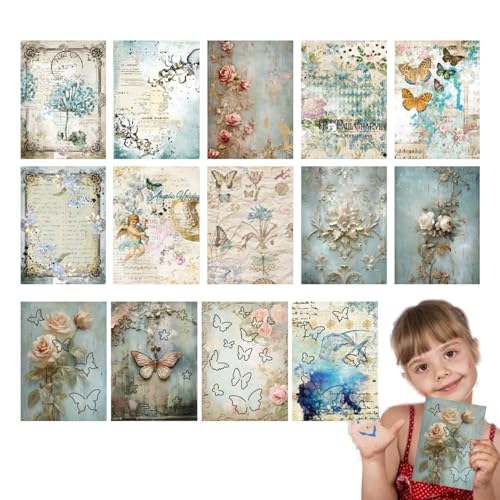 Scrapbook-Papier, Scrapbooking-Kits für Erwachsene | Schmetterlingspapier für Scrapbook Journal | Vintage Ästhetisches Scrapbook-Papier für Notizbücher, Journalbedarf, für Adul Scrapbook-Papier, Scrapbooking-Kits für Erwachsene | Schmetterlingspapier für Scrapbook Journal | Vintage Ästhetisches Scrapbook-Papier für Notizbücher, Journalbedarf, für Adul von Generic