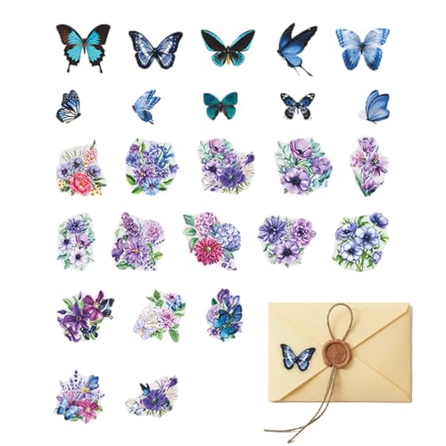 Scrapbook-Schmetterlingsaufkleber, Blatt mit Schmetterlingsaufklebern,50 Stück ästhetische Aufkleber für Album - -Journaling-Materialien für Laptop, Wasserflasche, Roller, Computer, von Generic