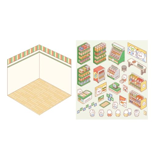 Scrapbook Sticker-3D House Sticker, Abschnitte Book-junk-journal, Zeitungsvorräte Sammlung | Erstellen Sie Ihr eigenes Supermarkt-Restaurant, Stack Stereo Kabine Scrapbook Sticker-3D House Sticker, Abschnitte Book-junk-journal, Zeitungsvorräte Sammlung | Erstellen Sie Ihr eigenes Supermarkt-Restaurant, Stack Stereo Kabine von Generic