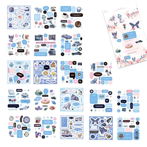 Scrapbooking-Papier, 20 Blatt Aufkleber für Decoupage und Scrapbooking, vorgestanztes beschichtetes Papier, multifunktionales Artise-Zubehör Scrapbooking-Papier, 20 Blatt Aufkleber für Decoupage und Scrapbooking, vorgestanztes beschichtetes Papier, multifunktionales Artise-Zubehör von Generic