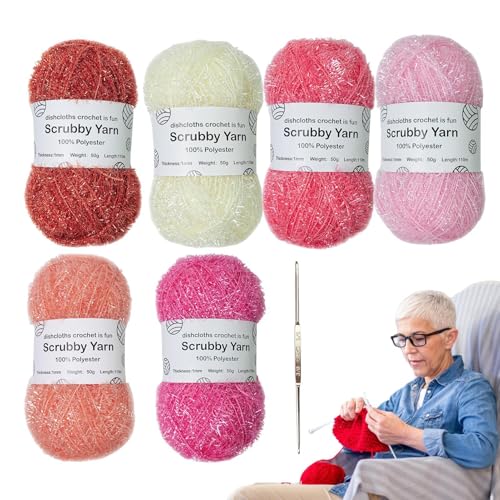 Scrubby Geschirrtuchgarn, Scrubby Shine Garn | Häkelgarn aus Polyester mit verschiedenen Farben | Exquisites Webgarn zum Häkeln, Geschirrtuchgarn für Handtücher: Scrubby Geschirrtuchgarn, Scrubby Shine Garn | Häkelgarn aus Polyester mit verschiedenen Farben | Exquisites Webgarn zum Häkeln, Geschirrtuchgarn für Handtücher: von Generic