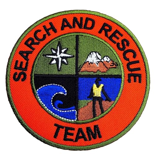 Search and Rescue Team Patch (3.5 Inch) Orange Hook & Loop Badge SAR Emblem Gift Patches von Generic