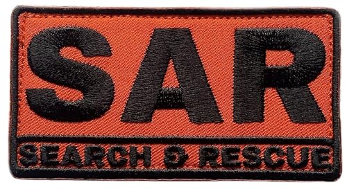 Search and Rescue Team Patch (8,9 cm) Hook & Loop Orange SAR Badge von Generic