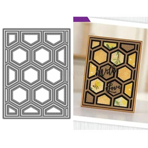 Sechseckige Stanzformen für Kartenherstellung, Hintergrundbrett, Metall-Stanzformen für Papier, Scrapbooking, DIY-Schablonen für Album, Party, Hochzeit, Festivals, Dekoration Sechseckige Stanzformen für Kartenherstellung, Hintergrundbrett, Metall-Stanzformen für Papier, Scrapbooking, DIY-Schablonen für Album, Party, Hochzeit, Festivals, Dekoration von Generic