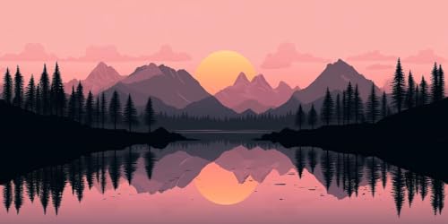 See Diamond Painting, Diamond Painting Erwachsene Sonnenuntergang Alle Bohrer Rund Kristall Cross Stickerei Mosaikherstellung Leinwand Malerei Kits Für Anfänger Kinder, Wand Dekoration 80x40cm T-z122 von Generic