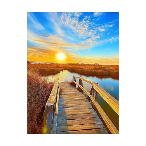 See Malen Nach Zahlen Erwachsene Landschaft Malen Nach Zahlen 100 x 135CM DIY Basteln Erwachsene Klarheit Farbe Leinwan Bilder mit Acrylfarben Set 3 Typen Pinsel für Wanddeko Wohnzimmer 2YH-14993 von Generic