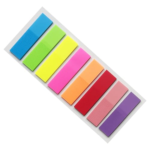 Seitenmarkierungen und selbstklebende Etiketten – bunte Klebemarkierungen, tragbare Indexetiketten | Set mit transparenten fluoreszierenden Klebetafeln und wiederverwendbaren Registerkarten für von Generic