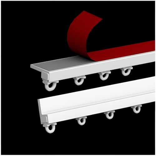 Selbstklebende Deckenvorhangschiene Gardinenstangen, Decken-/Wandmontage, Vorhangschiene Set Für Schlafzimmer/Büro/Wohnzimmer, Ohne Bohren(Wall,4.6ft/140cm) von Generic