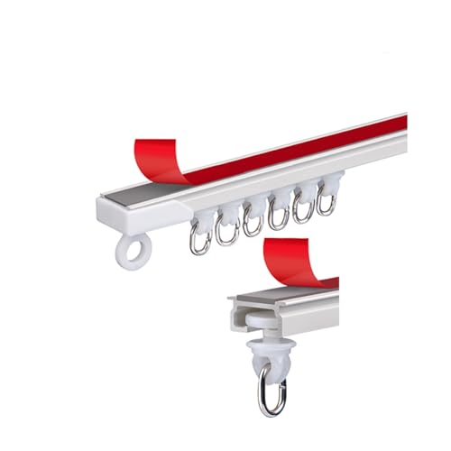 Selbstklebende Deckenvorhangschiene Ultradünne Gardinenschiene Versteckte Deckenschiene ohne Bohren für Schlafzimmer Küche(140cm/55.1in) von Generic