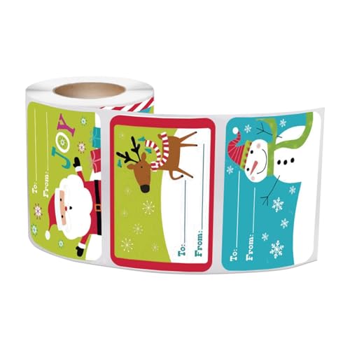 Selbstklebende Weihnachtsetiketten, selbstklebend, Weihnachtsetiketten, 250 x Aufkleber für Weihnachts-Etiketten, dekorativ, beschreibbar, schöne Geschenke von Generic