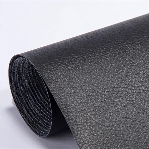 Selbstklebender PVC-Reparaturflicken mit Quermaserung for Leder – Wasserdichtes synthetisches Vinylband for Sofa, Autositz, Couch, Möbel und Tasche – Zuschneidbares DIY-Reparaturset(Black,15.7*118.1in von Generic