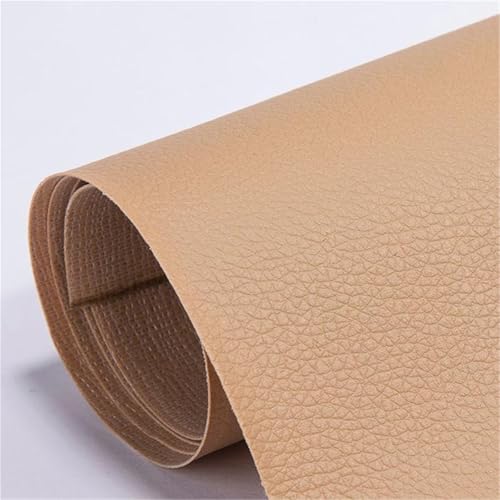 Selbstklebender PVC-Reparaturflicken mit Quermaserung for Leder – Wasserdichtes synthetisches Vinylband for Sofa, Autositz, Couch, Möbel und Tasche – Zuschneidbares DIY-Reparaturset(Khaki,19.7*78.7ins von Generic