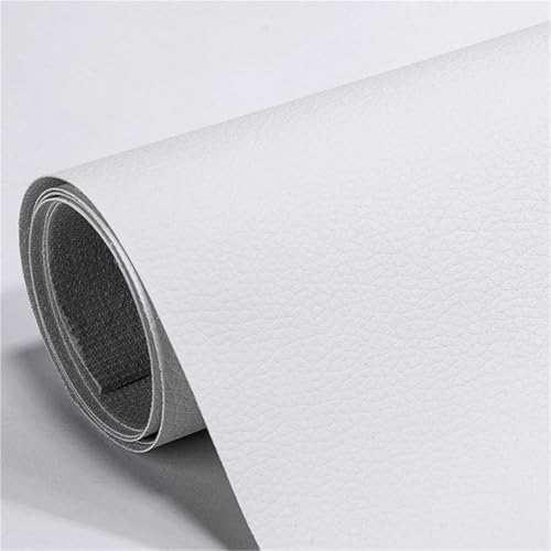 Selbstklebender PVC-Reparaturflicken mit Quermaserung for Leder – Wasserdichtes synthetisches Vinylband for Sofa, Autositz, Couch, Möbel und Tasche – Zuschneidbares DIY-Reparaturset(Off white,19.7*78. von Generic