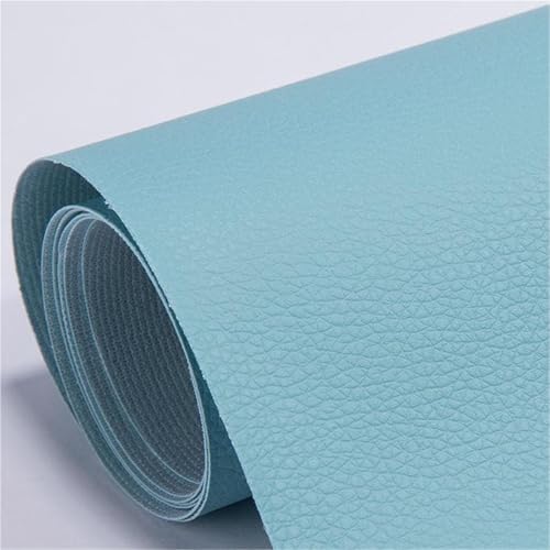 Selbstklebender PVC-Reparaturflicken mit Quermaserung for Leder – Wasserdichtes synthetisches Vinylband for Sofa, Autositz, Couch, Möbel und Tasche – Zuschneidbares DIY-Reparaturset(Sky blue,15.7*118. von Generic