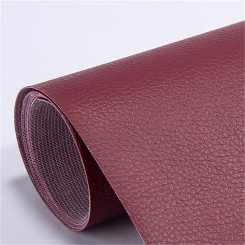 Selbstklebender PVC-Reparaturflicken mit Quermaserung for Leder – Wasserdichtes synthetisches Vinylband for Sofa, Autositz, Couch, Möbel und Tasche – Zuschneidbares DIY-Reparaturset(Wine red,11*8*118. von Generic