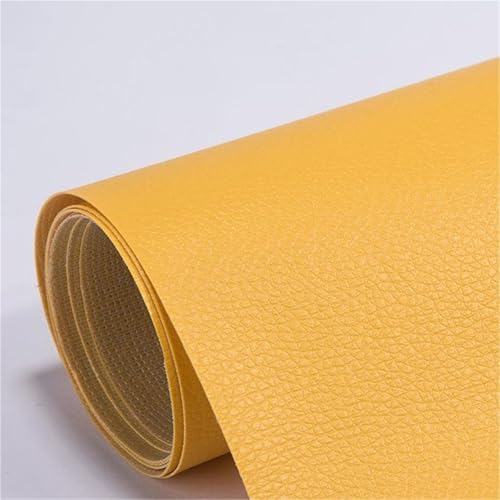 Selbstklebender PVC-Reparaturflicken mit Quermaserung for Leder – Wasserdichtes synthetisches Vinylband for Sofa, Autositz, Couch, Möbel und Tasche – Zuschneidbares DIY-Reparaturset(Yellow,19.7*78.7in von Generic