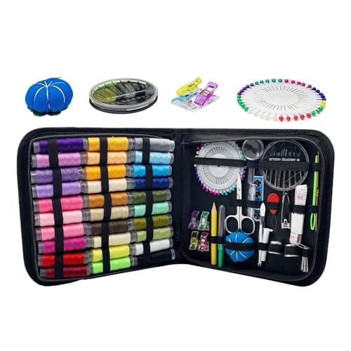 -Set | komplettes Reise-Set für Faden und Nadeln in einem Etui – tragbares Stickzubehör für Anfänger, Frauen, Erwachsene, Großmutter -Set | komplettes Reise-Set für Faden und Nadeln in einem Etui – tragbares Stickzubehör für Anfänger, Frauen, Erwachsene, Großmutter von Generic