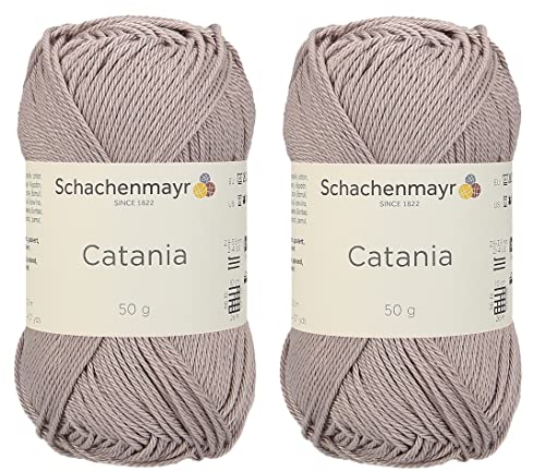 [Set mit 2 Knäuel] SMC Catania Originals 100 % merzerisiertes Baumwollgarn, insgesamt 100 g. Je 50 g / 125 m Amigurumi-Garn Fine-Sport 2 (406 MUD) von Generic