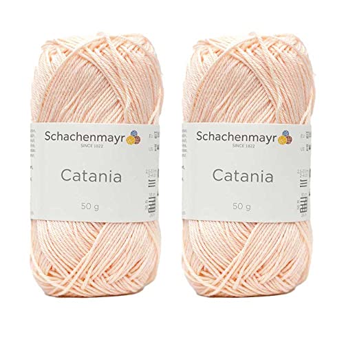 [Set mit 2 Knäuel] SMC Catania Originals 100% merzerisiertes Baumwollgarn, insgesamt 100 g. Je 50 g / 125 m Amigurumi-Garn Fine-Sport 2 (TR263 Nude) von Generic