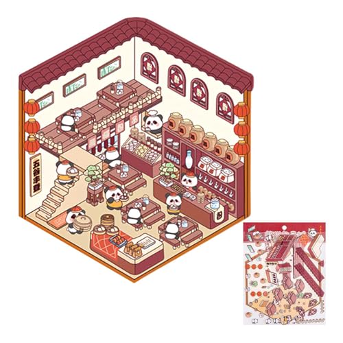 Set von Aufkleber-Szenen, Hausaufkleber, Cartoon-Szenen-Aufkleber, handgefertigte Hausaufkleber, wasserdichte Aufkleber für Zuhause, Lernspielzeug für Familie, Freund Set von Aufkleber-Szenen, Hausaufkleber, Cartoon-Szenen-Aufkleber, handgefertigte Hausaufkleber, wasserdichte Aufkleber für Zuhause, Lernspielzeug für Familie, Freund von Generic