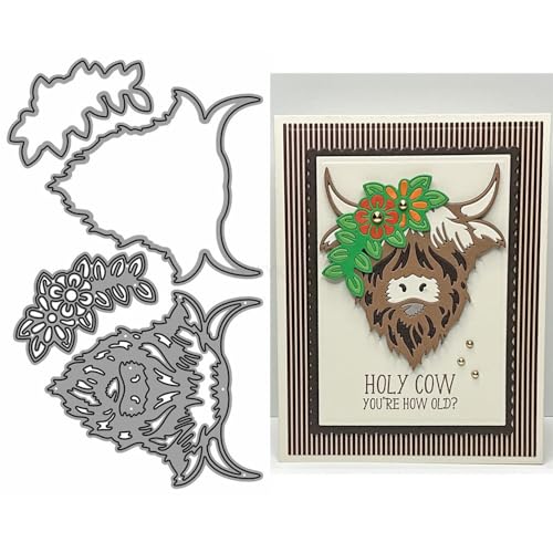 Shadow Bullhead Stanzformen für Kartenherstellung, Tiere, Metall-Stanzformen für Papier, Scrapbooking, DIY-Schablonen für Album, Party, Hochzeit, Festivals, Dekoration von Generic