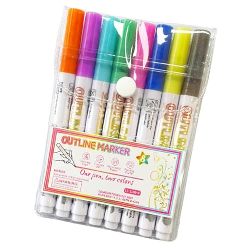 Shimmer Markers Glitzer-Stifte-Set mit 8 doppelseitigen Glitzerstiften für Kunst, Malen, Kritzeln, Zeichnen und Kalligraphie Shimmer Markers Glitzer-Stifte-Set mit 8 doppelseitigen Glitzerstiften für Kunst, Malen, Kritzeln, Zeichnen und Kalligraphie von Generic